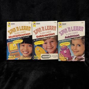 Vintage 1984 Spin 'N Learn Flash Cards Addition Subtraction Multiplication